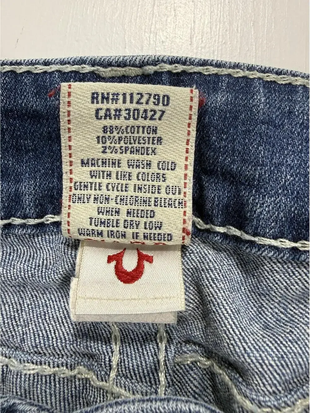 True Religion Jeans Mens 31 Boot Cut World Tour Blue Stretch Denim Made USA